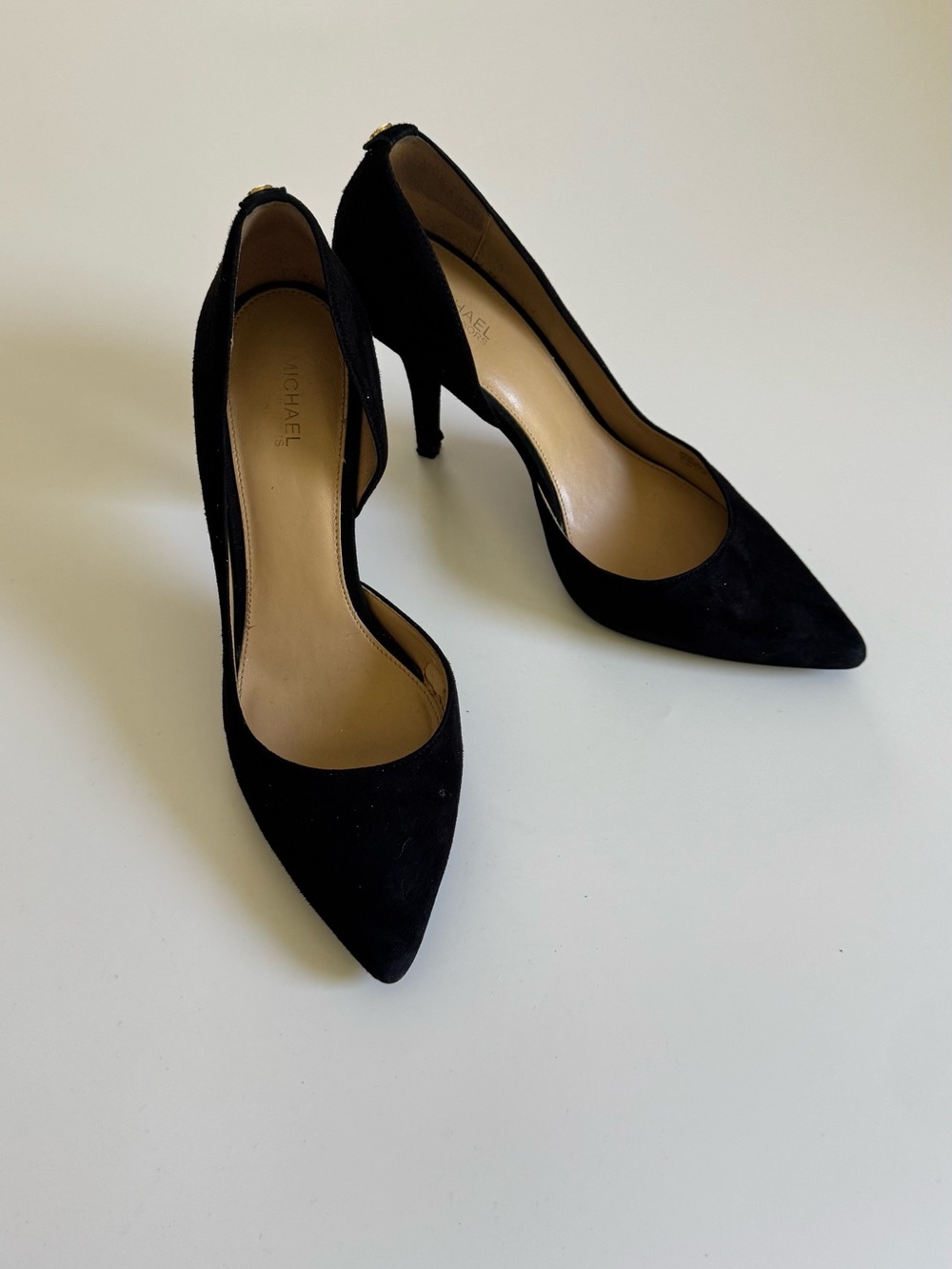 Michael Kors Black Pointed-Toe Suede Pumps